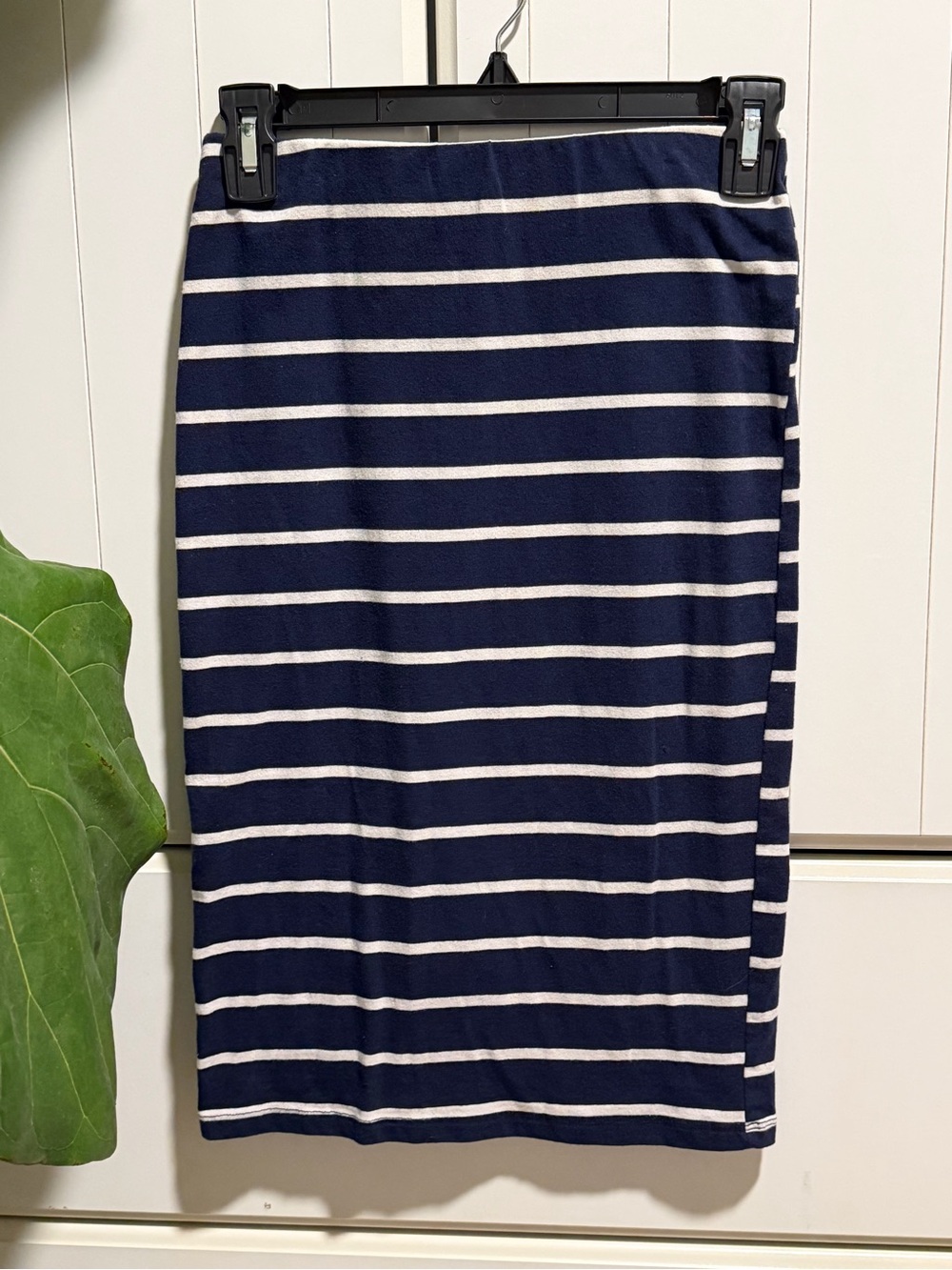 135 - Heart & Hips Navy and White Striped Pencil Skirt